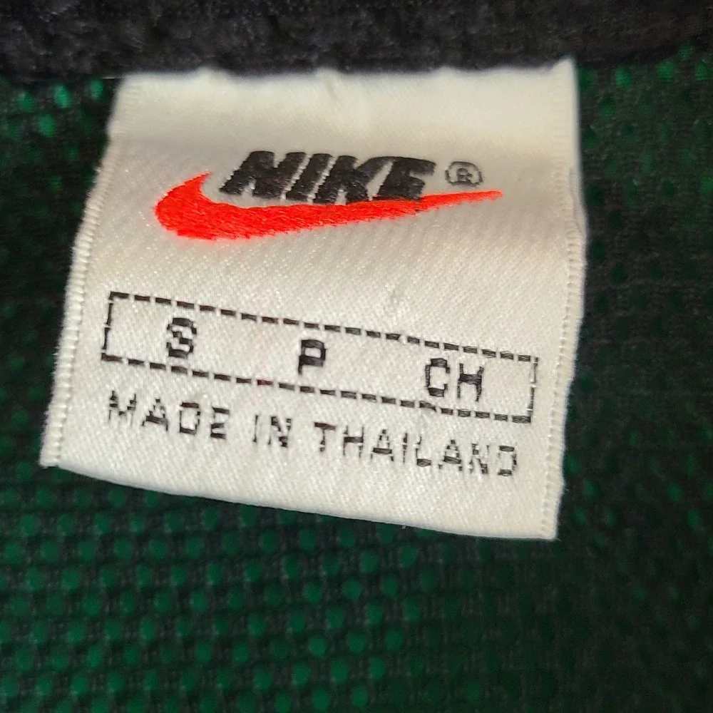 Vtg Nike Windbreaker Jacket Mens Small Green Black Colorblock Ripstop Full Zip